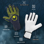 Uhlsport - Prediction Absolutgrip HN Navy/White/Fluro Yellow Goalkeeper Gloves